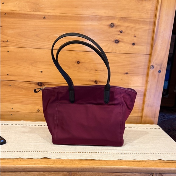Michael Kors Deep Red Tote with Black Accents (Nylon Kelsey) - Picture 6 of 6